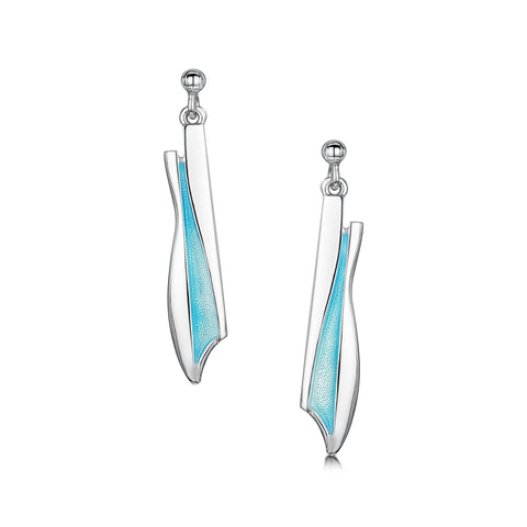 Headlands Drop Earrings in Shallows Enamel by Sheila Fleet Jewellery