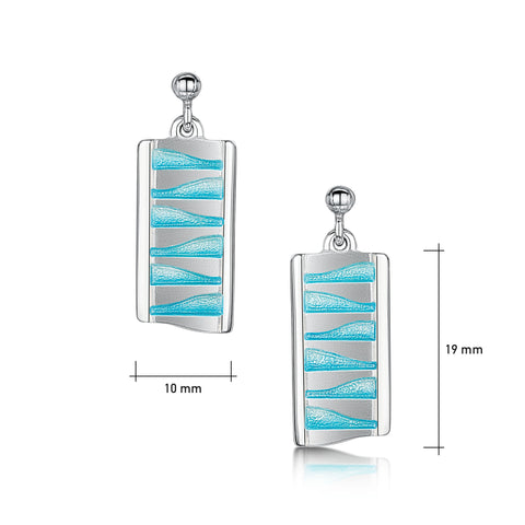 Hoxa Reflections Drop Earrings in Shallows Enamel