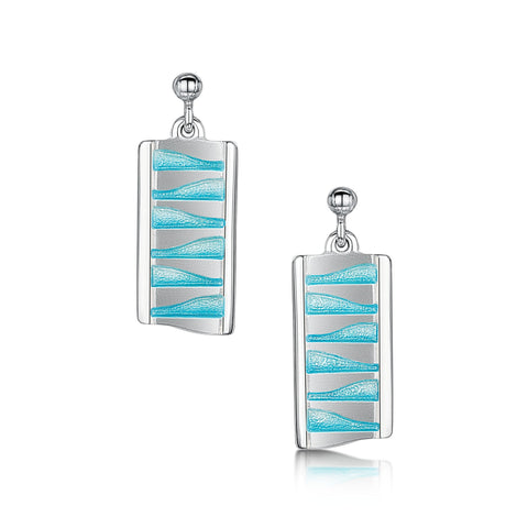 Hoxa Reflections Drop Earrings in Shallows Enamel