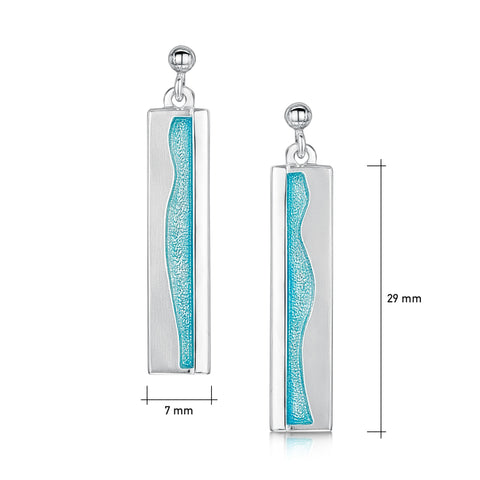 Island Panorama Large Drop Earrings in Shallows Enamel