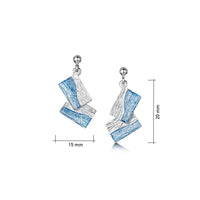 Flagstone Small Drop Earrings in Slate Enamel