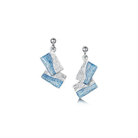 Flagstone Small Drop Earrings in Slate Enamel by Sheila Fleet Jewellery