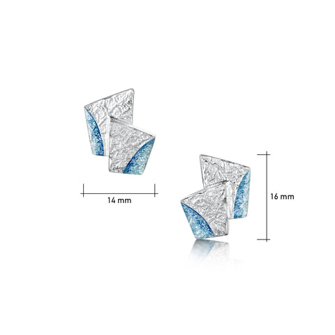 Standing Stones Enamel Duo Stud Earrings in Sterling Silver by Sheila Fleet Jewellery