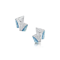 Standing Stones Enamel Duo Stud Earrings in Sterling Silver by Sheila Fleet Jewellery