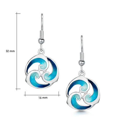 Breckon Drop Earrings in Peacock Enamel