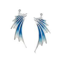 Cascade Enamel Dress Drop Earrings in Sterling Silver by Sheila Fleet Jewellery