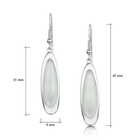 Shoreline Pebble Dress Drop Earrings in Crystal Enamel by Sheila Fleet Jewellery