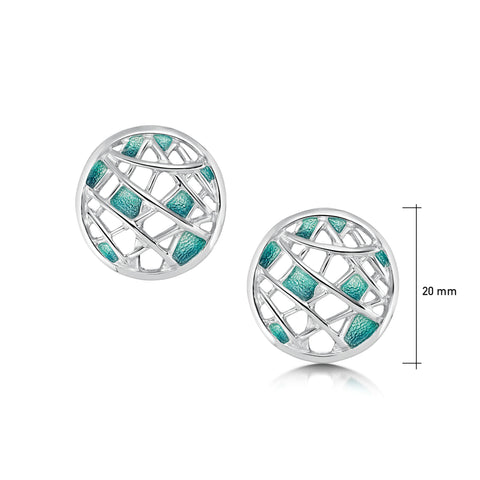 Creel Stud Earrings in Storm Enamel