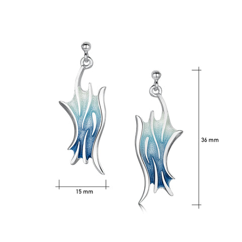 Sea Motion Large Drop Earrings in Lunar Light Enamel