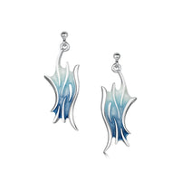 Sea Motion Large Drop Earrings in Lunar Light Enamel by Sheila Fleet Jewellery