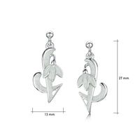 Snowdrop Sterling Silver Drop Earrings in Crystal Enamel