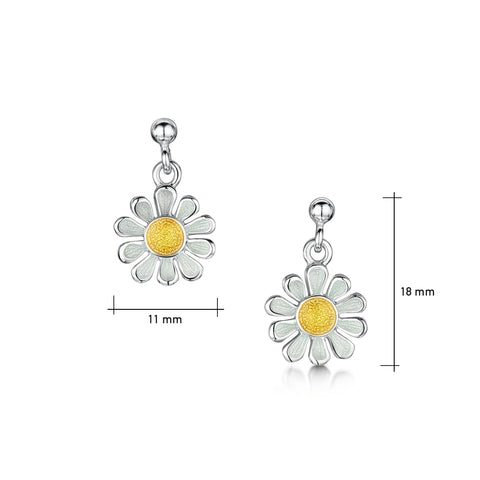 Daisies at Dawn Enamel Drop Earrings by Sheila Fleet Jewellery
