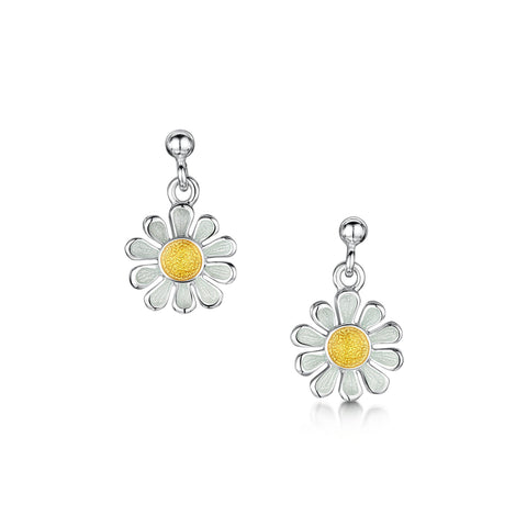 Daisies at Dawn Enamel Drop Earrings by Sheila Fleet Jewellery