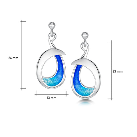 Sea & Surf Drop Earrings in Ocean Hue Enamel