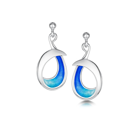Sea & Surf Drop Earrings in Ocean Hue Enamel by Sheila Fleet Jewellery