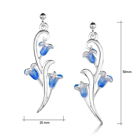Bluebell Dress Drop Earrings in Sterling Silver
