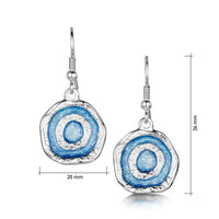 Brodgar Eye Enamelled Drop Earrings in Sterling Silver