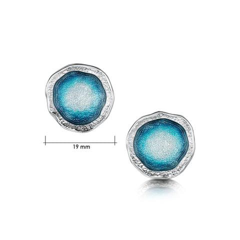 Lunar Sterling Silver Dress Stud Earrings in Lichen Enamel