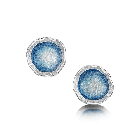 Lunar Sterling Silver Dress Stud Enamel Earrings by Sheila Fleet Jewellery