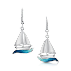 Orkney Yole Enamel Dress Drop Earrings in Sterling Silver by Sheila Fleet Jewellery