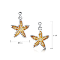 Starfish Drop Earrings in Sterling Silver