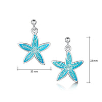 Starfish Drop Earrings in Shallows Enamel