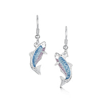 Salmon Drop Earrings in Sterling Silver