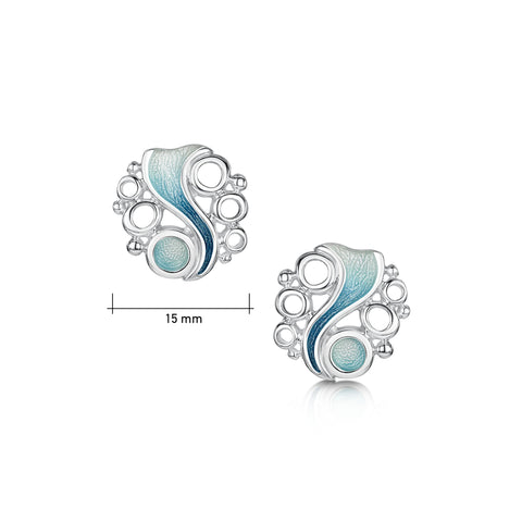 Arctic Stream Stud Earrings in Arctic Blue Enamel