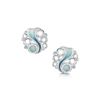 Arctic Stream Stud Earrings in Arctic Blue Enamel by Sheila Fleet Jewellery