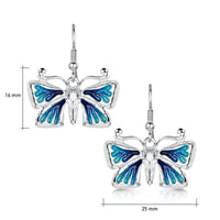 Common Blue Butterfly Large Drop Earrings by Sheila Fleet Jewellery