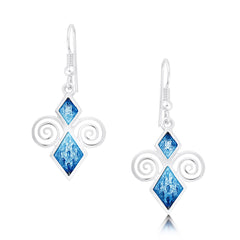 Skara Urn Enamel Drop Earrings in Sterling Silver by Sheila Fleet Jewellery