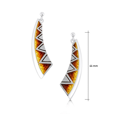 Skara Shard Enamel Dress Drop Earrings in Sterling Silver