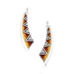 Skara Shard Enamel Dress Drop Earrings in Sterling Silver by Sheila Fleet Jewellery