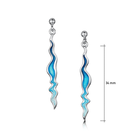 River Ripples Dress Drop Earrings in Tropical Enamel by Sheila Fleet Jewellery