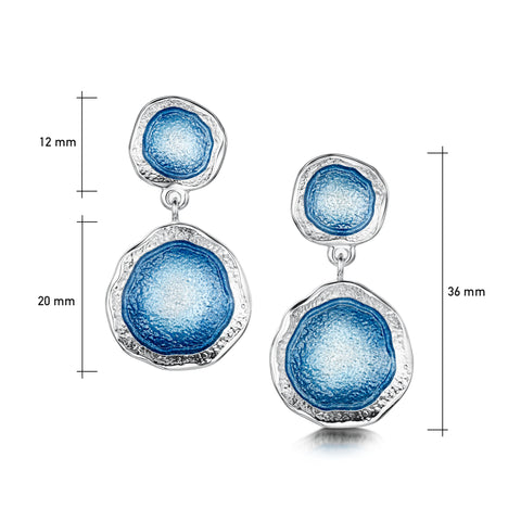 Lunar Occasion Drop Earrings in Lunar Blue Enamel