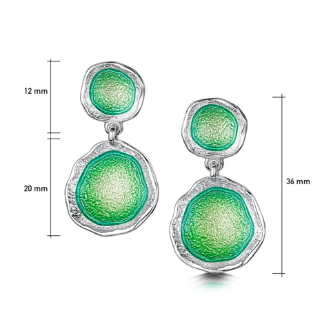Lunar Bright Occasion Drop Earrings in Spring Green Enamel
