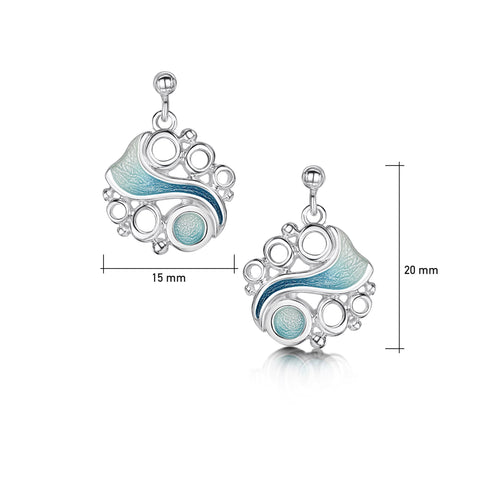 Arctic Stream Drop Earrings in Arctic Blue Enamel