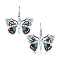 Red Admiral Butterfly Large Enamel Drop Earrings by Sheila Fleet Jewellery
