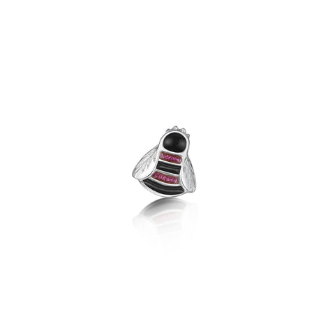 Bumblebee Hot Pink Small Lapel Pin in Sterling Silver by Sheila Fleet Jewellery