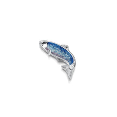 Salmon Lapel Pin in Sterling Silver