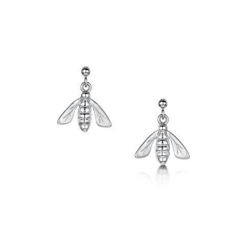 Honeybee Small Drop Earrings in Sterling Silver by Sheila Fleet Jewellery