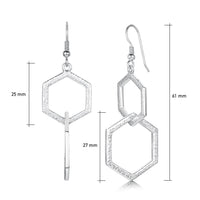 Honeycomb Double Link Drop Earrings in Sterling Silver by Sheila Fleet Jewellery