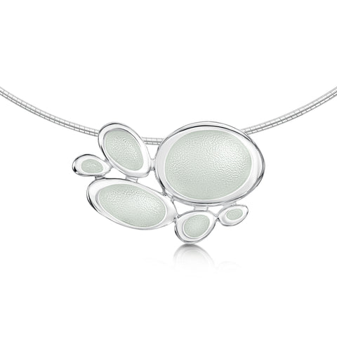 Shoreline Pebble Cluster Necklace in Crystal Enamel by Sheila Fleet Jewellery