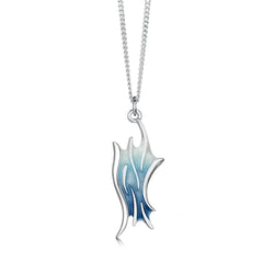 Sea Motion Pendant Necklace in Lunar Light Enamel by Sheila Fleet Jewellery