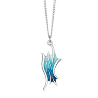 Sea Motion Pendant Necklace in Tempest Enamel by Sheila Fleet Jewellery