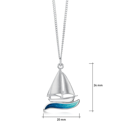 Orkney Yole Small Enamel Pendant in Sterling Silver by Sheila Fleet Jewellery