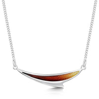 New Wave Silver Curve Necklace in Flame Enamel by Sheila Fleet Jewellery