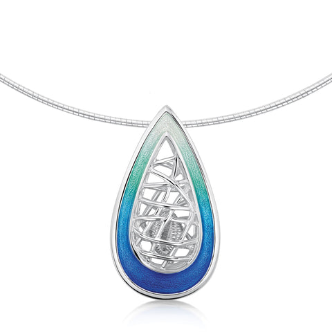 Tidal Treasures Necklace in Ocean Hue Enamel & Ocean Hue Enamel by Sheila Fleet Jewellery (EN205-OCHUE)