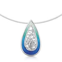 Tidal Treasures Necklace in Ocean Hue Enamel & Ocean Hue Enamel by Sheila Fleet Jewellery (EN205-OCHUE)