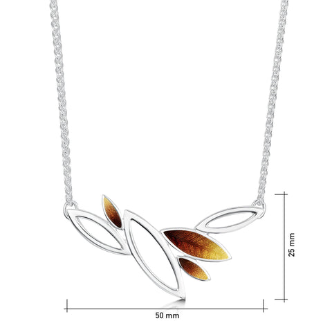 Seasons Silver Necklace in Autumn Enamel by Sheila Fleet Jewellery